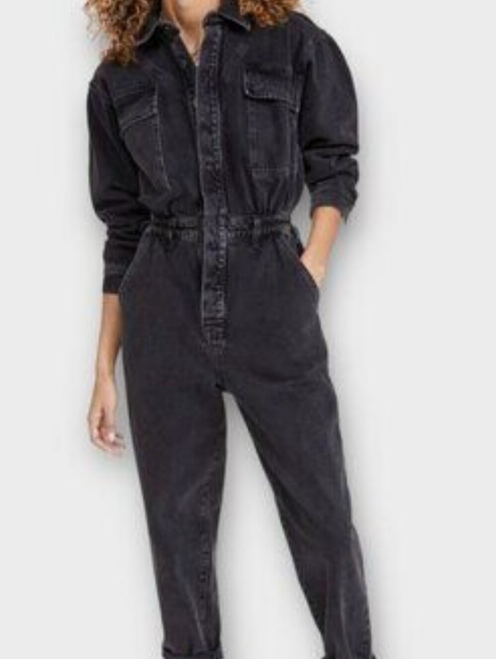 Agolde Black Relaxed Denim Jumpsuit